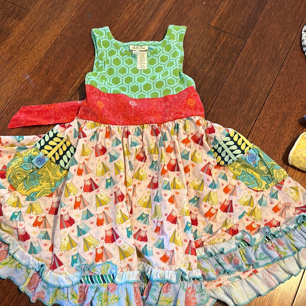 Matilda Jane fun print tie back dress with pockets, size 4, EUC, $28